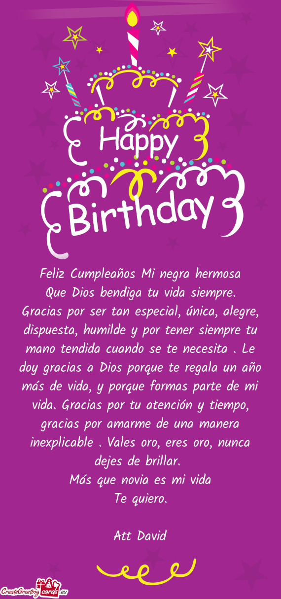 Feliz Cumpleaños Mi negra hermosa