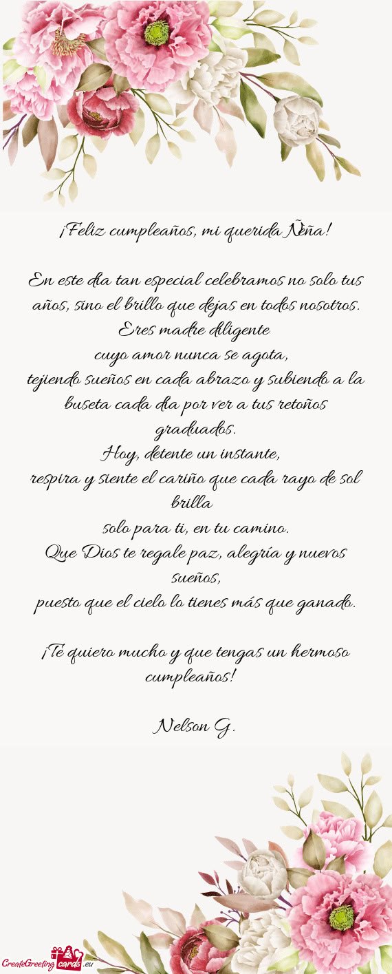 ¡Feliz cumpleaños, mi querida Ñeña