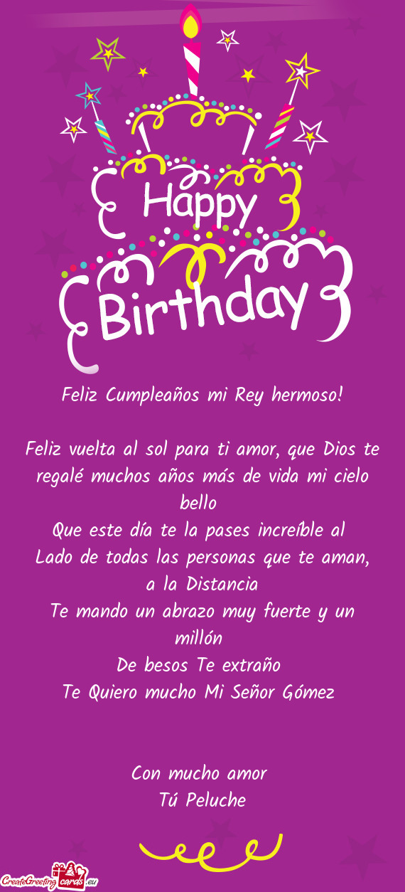 Feliz Cumpleaños mi Rey hermoso