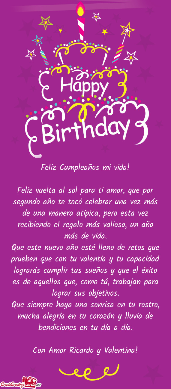 Feliz Cumpleaños mi vida