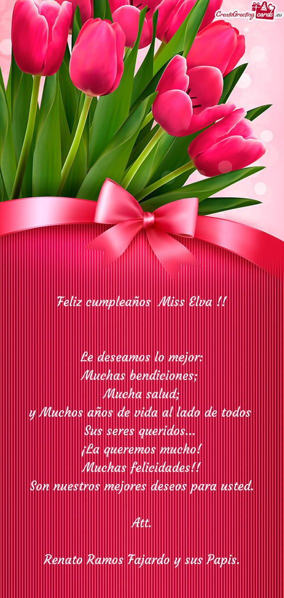 Feliz cumpleaños Miss Elva