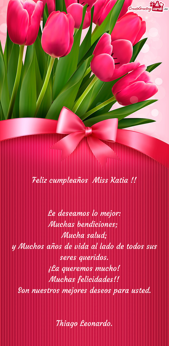 Feliz cumpleaños Miss Katia