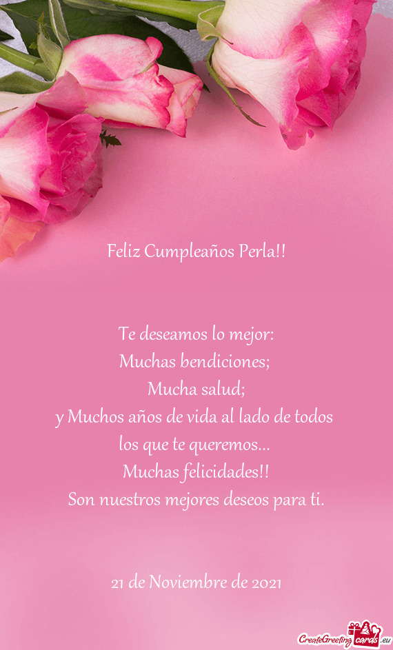 Feliz Cumpleaños Perla