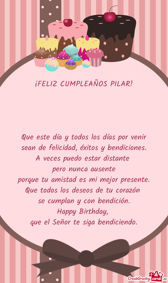 ¡FELIZ CUMPLEAÑOS PILAR