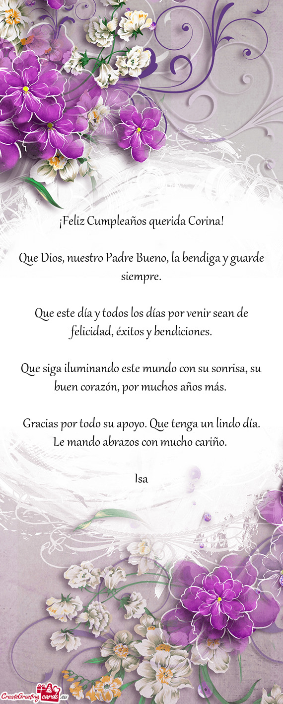 ¡Feliz Cumpleaños querida Corina