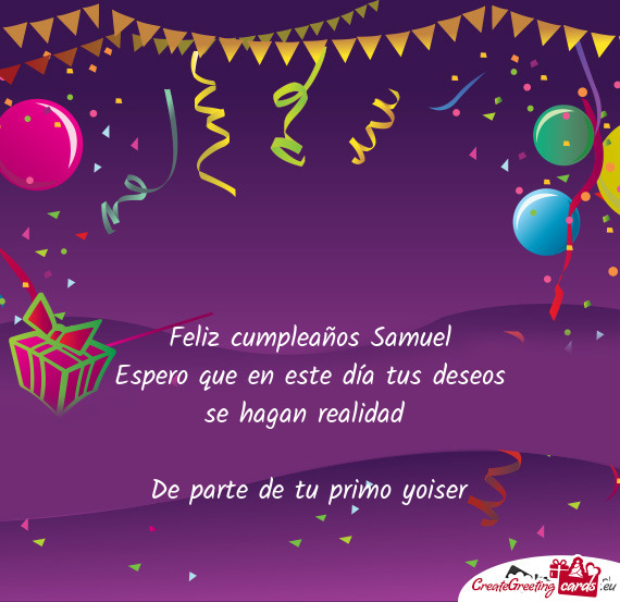 Feliz cumpleaños Samuel