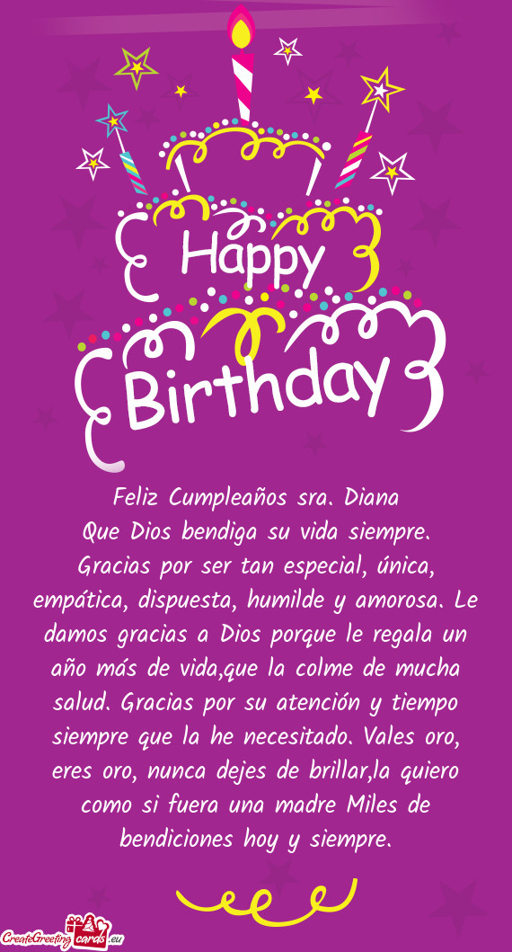 Feliz Cumpleaños sra. Diana