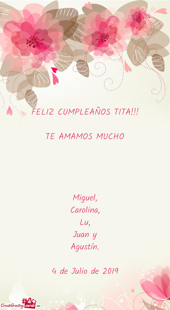 FELIZ CUMPLEAÑOS TITA