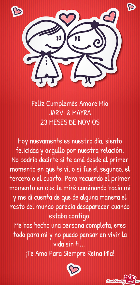 Felíz Cumplemés Amore Mío