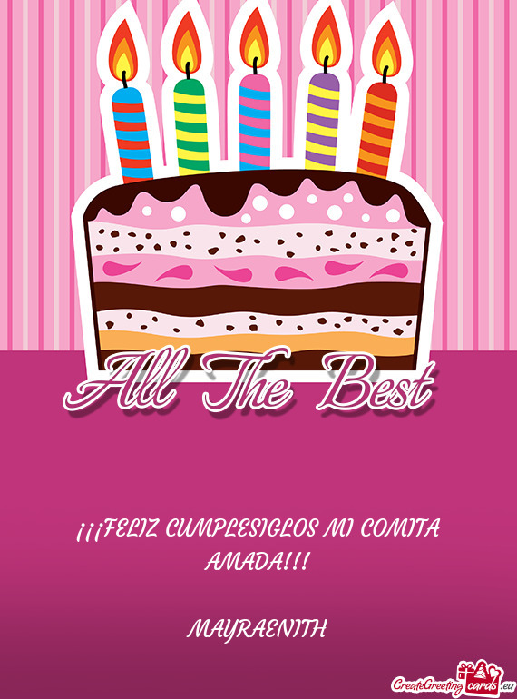 ¡¡¡FELIZ CUMPLESIGLOS MI COMITA AMADA