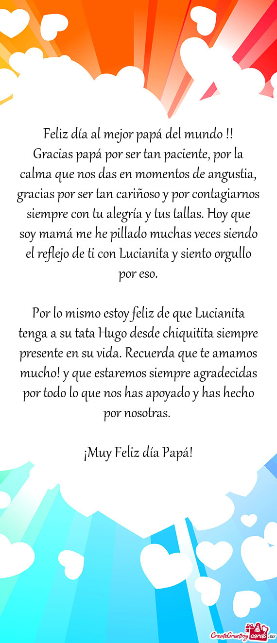 Feliz día al mejor papá del mundo