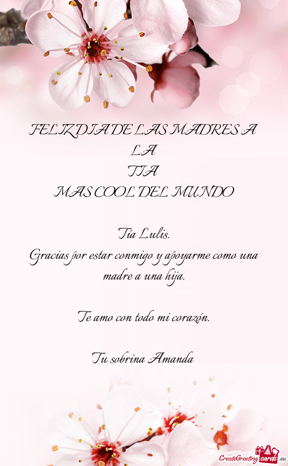 FELIZ DIA DE LAS MADRES A LA