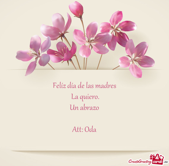 Felíz día de las madres
 La quiero