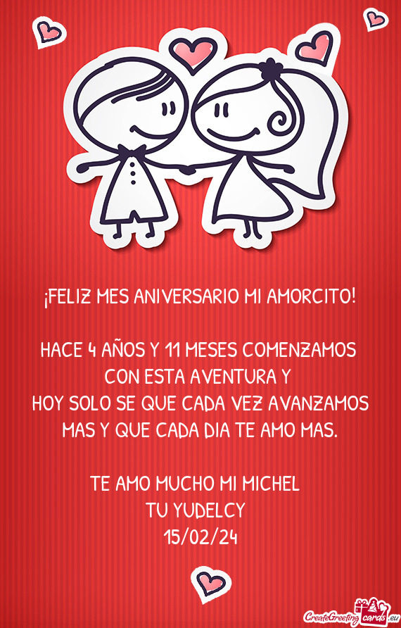 ¡FELIZ MES ANIVERSARIO MI AMORCITO