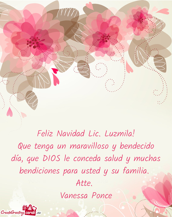 Feliz Navidad Lic. Luzmila