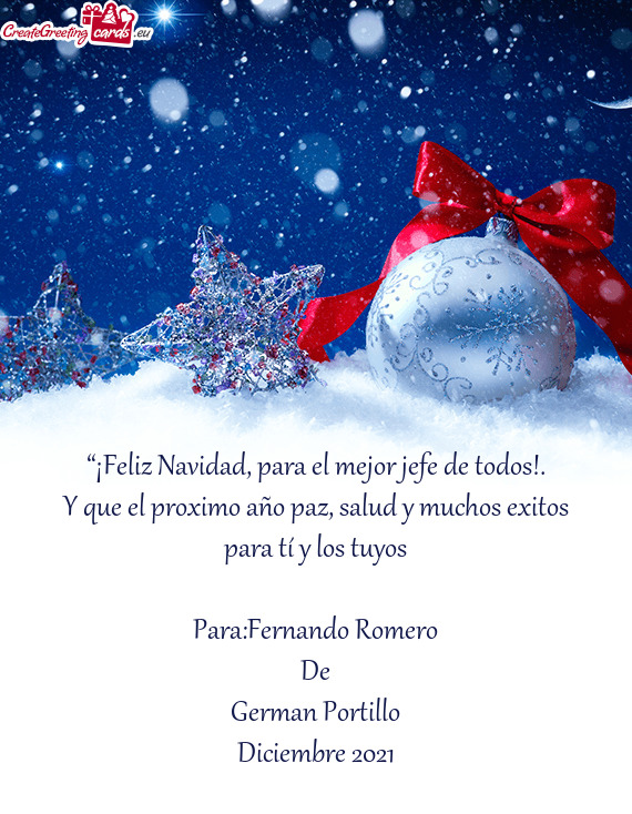 ??¡Feliz Navidad, para el mejor jefe de todos