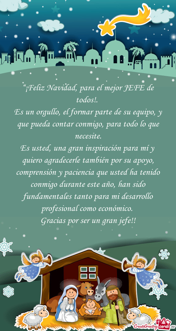 “¡Feliz Navidad, para el mejor JEFE de todos