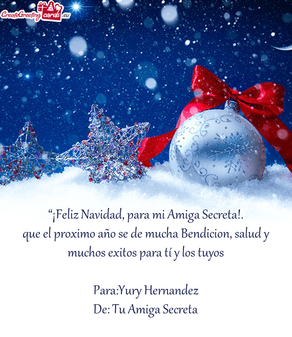 “¡Feliz Navidad, para mi Amiga Secreta