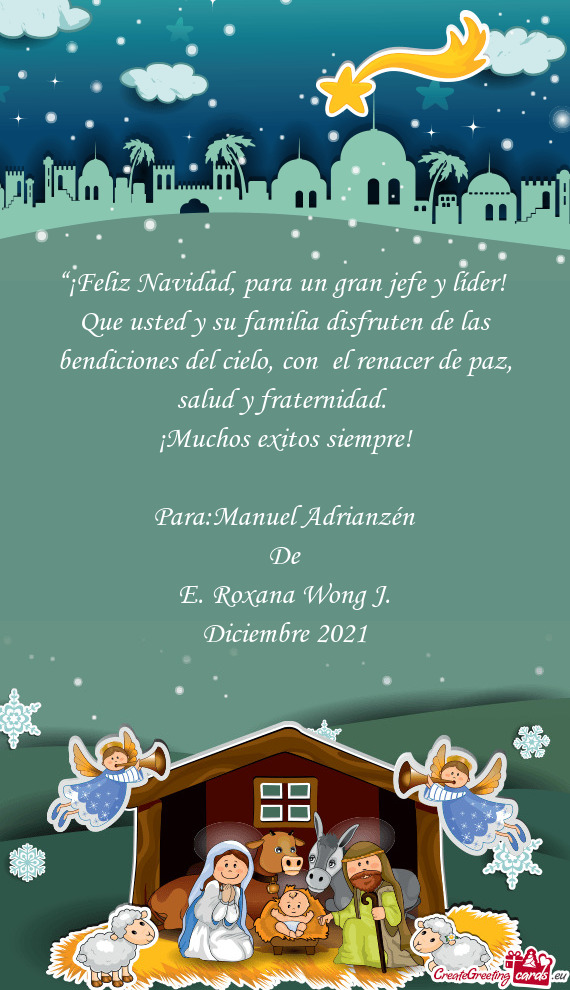 ??¡Feliz Navidad, para un gran jefe y líder