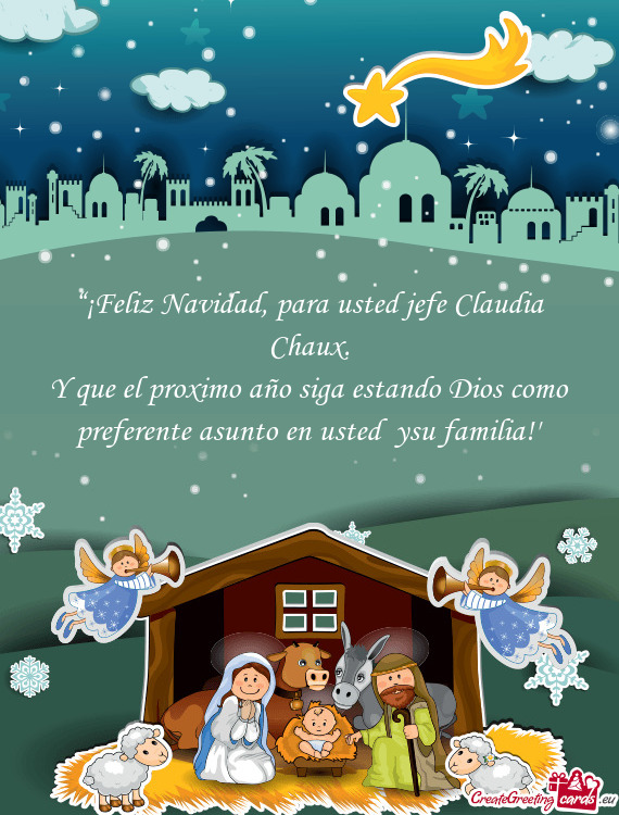 ??¡Feliz Navidad, para usted jefe Claudia Chaux