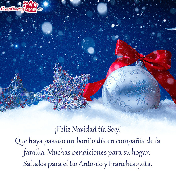 ¡Feliz Navidad tía Sely