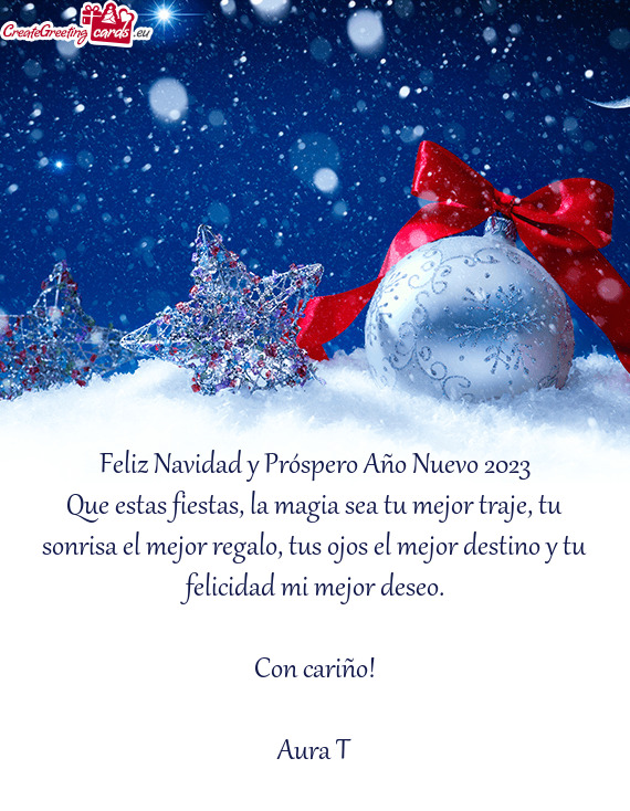 Feliz Navidad y Próspero Año Nuevo 2023