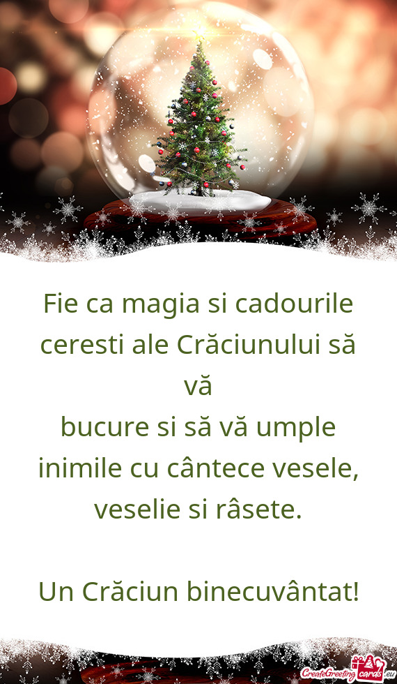 Fie ca magia si cadourile ceresti ale Crăciunului să vă