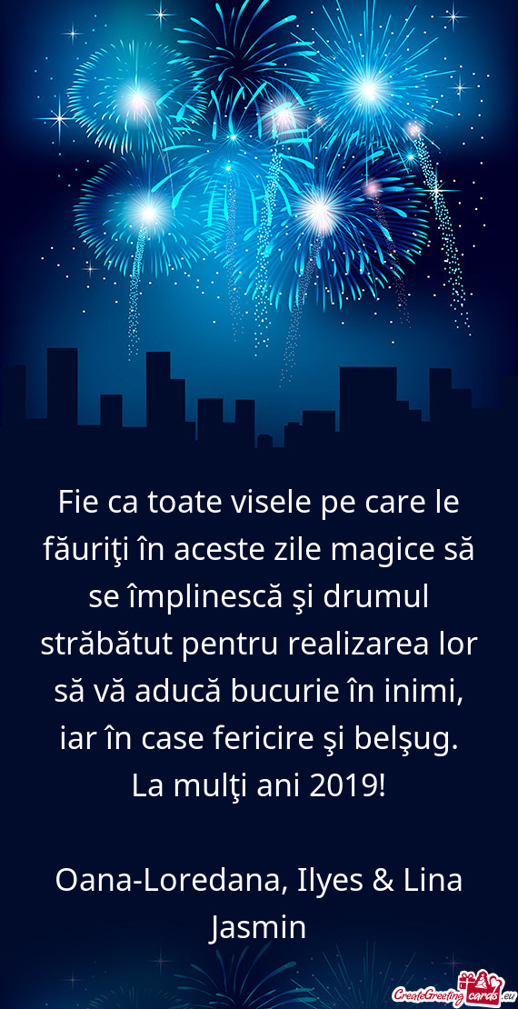 Fie ca toate visele pe care le făuriţi în aceste zile magice să se împlinescă şi drumul stră