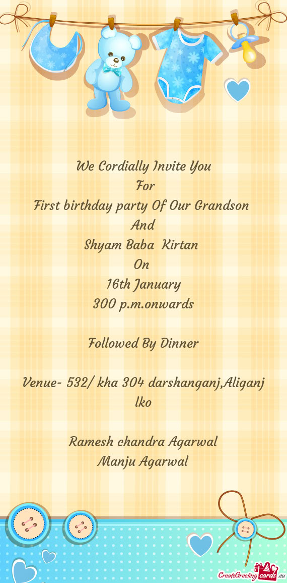 First birthday party Of Our Grandson