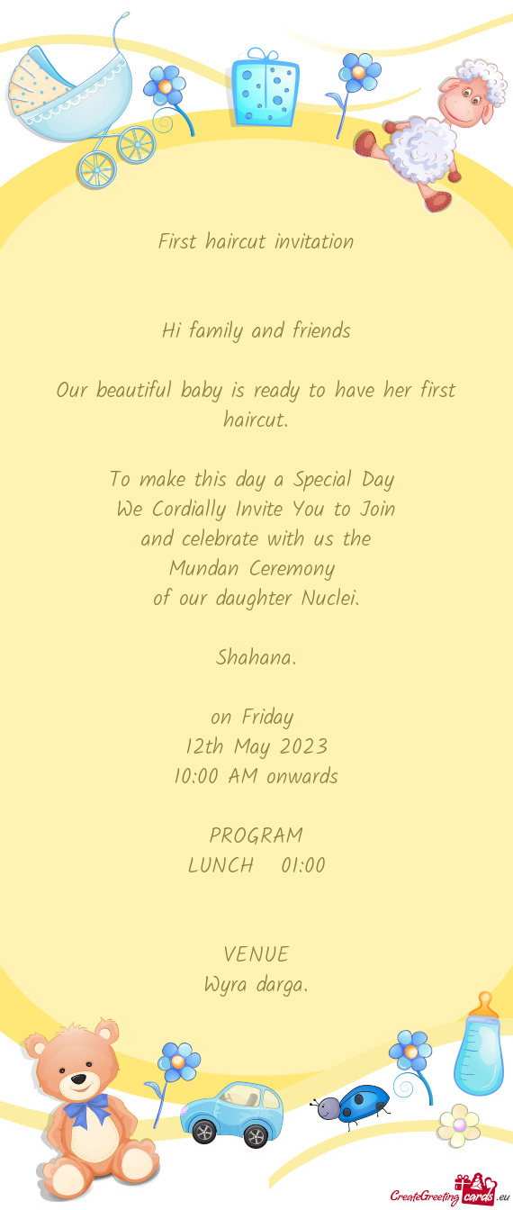 First haircut invitation