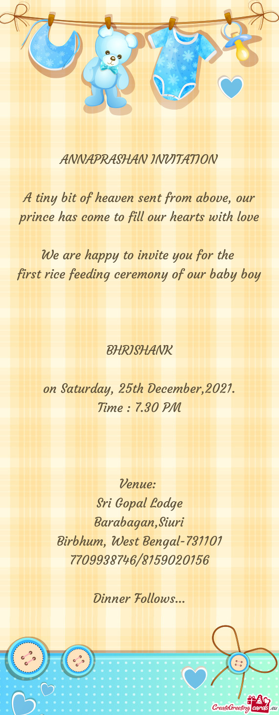 First rice feeding ceremony of our baby boy