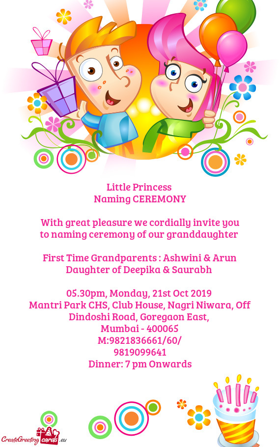 First Time Grandparents : Ashwini & Arun