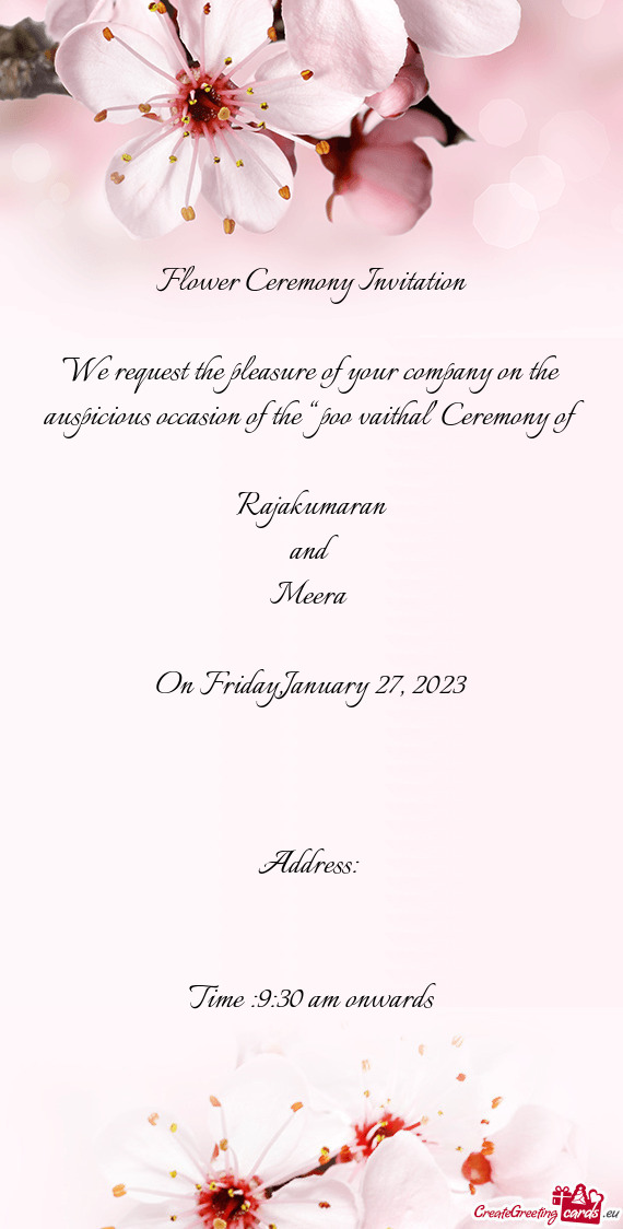 Flower Ceremony Invitation