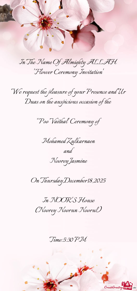 'Flower Ceremony Invitation'