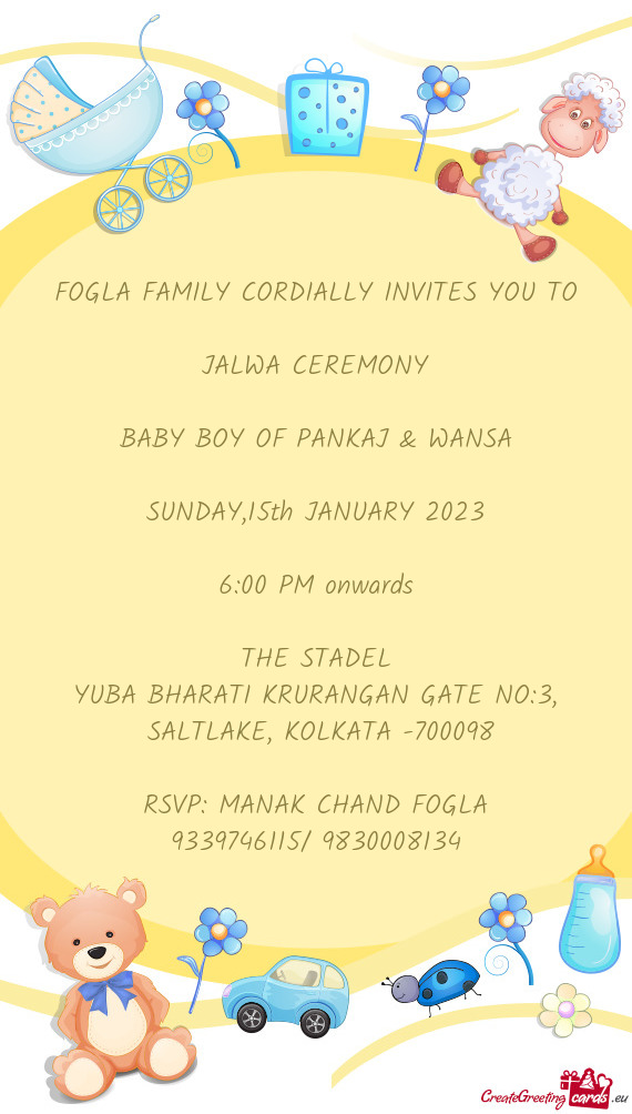 FOGLA FAMILY CORDIALLY INVITES YOU TO