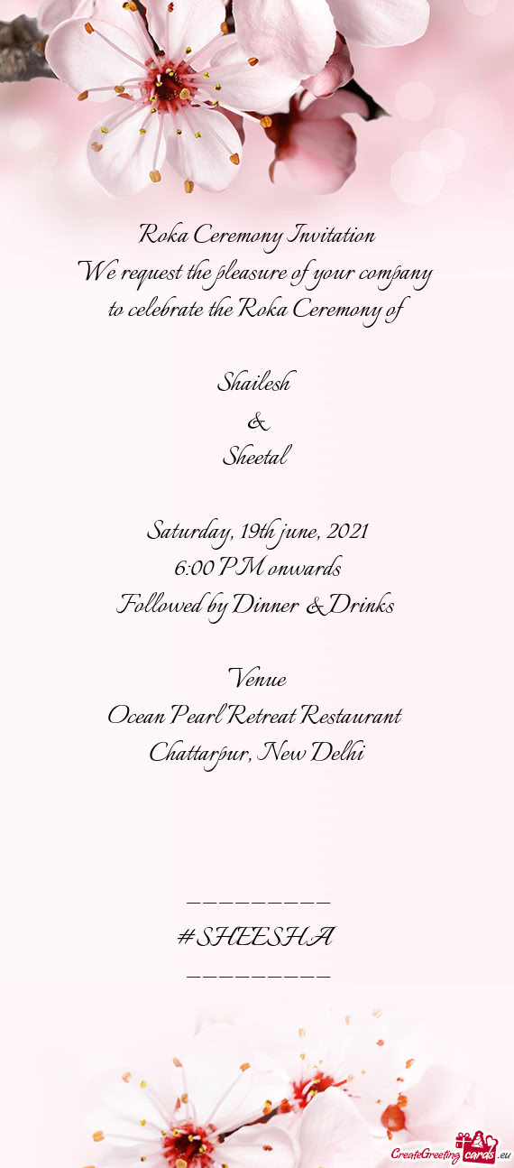 Followed by Dinner & Drinks