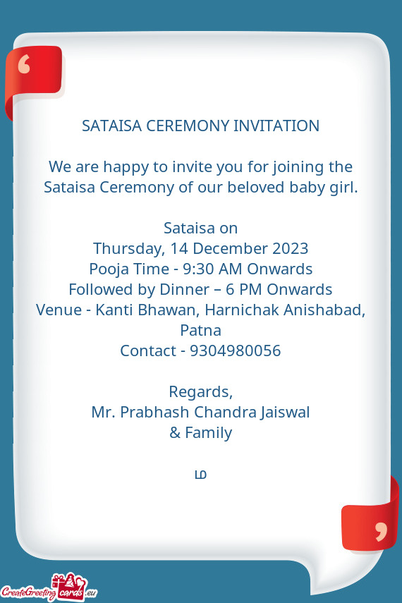 Followed by Dinner – 6 PM Onwards