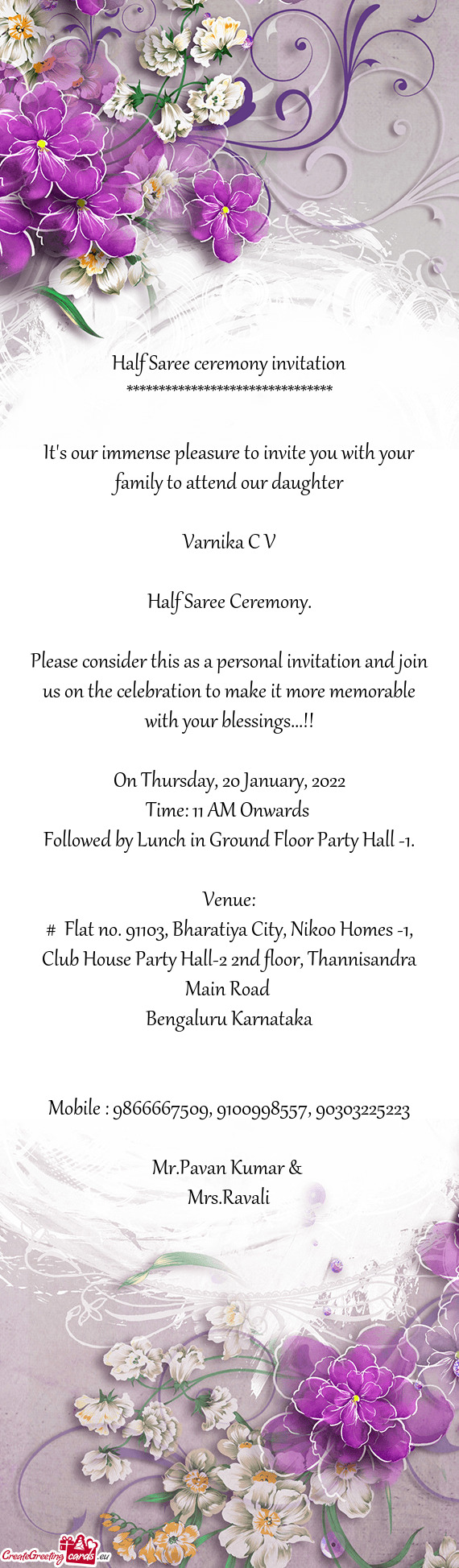 Followed by Lunch in Ground Floor Party Hall -1