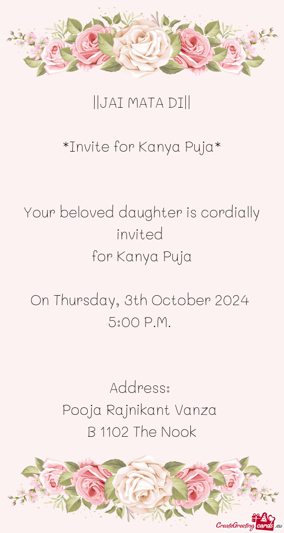 For Kanya Puja