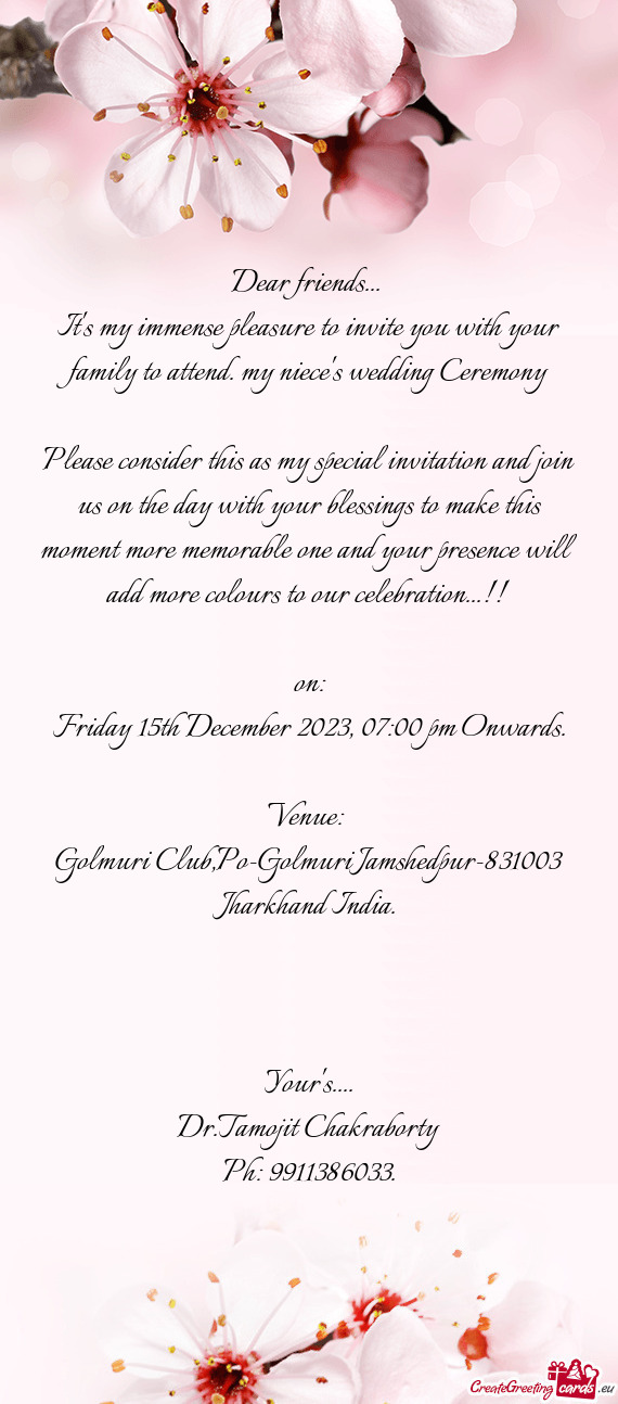 Friday 15th December 2023, 07:00 pm Onwards