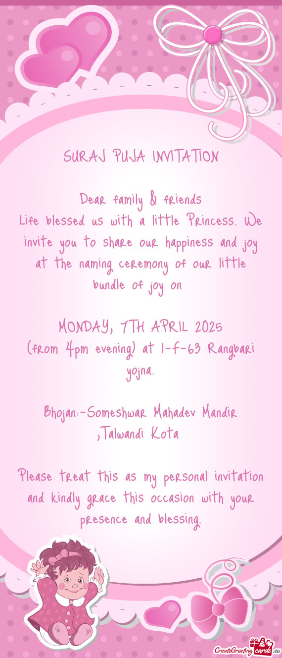 (from 4pm evening) at 1-F-63 Rangbari yojna