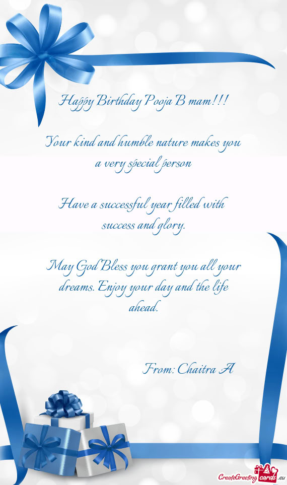 From: Chaitra A 😁
