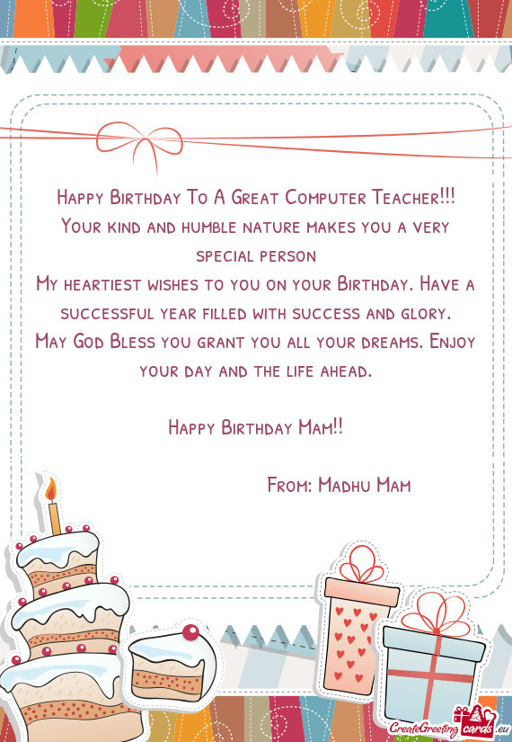 From: Madhu Mam