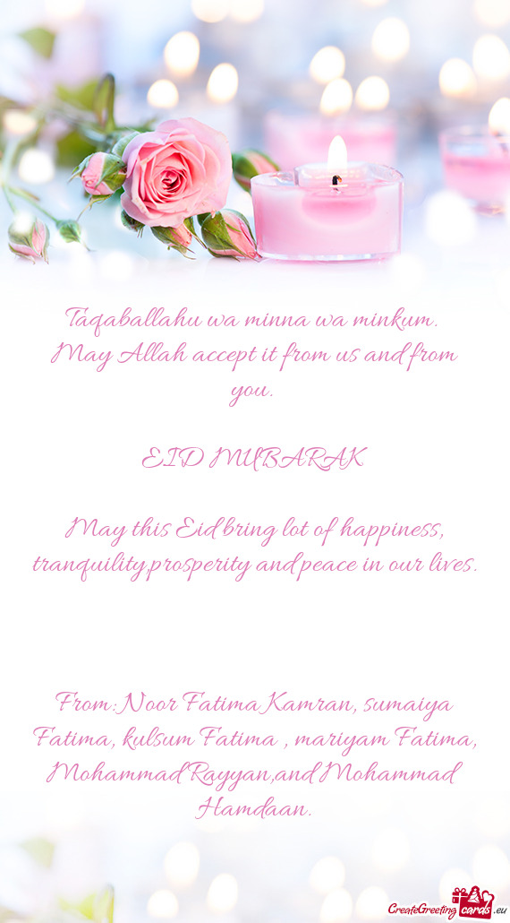 From: Noor Fatima Kamran, sumaiya Fatima, kulsum Fatima , mariyam Fatima, Mohammad Rayyan,and Mohamm