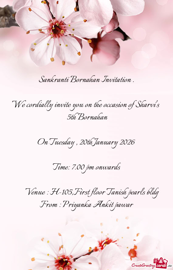 From : Priyanka Ankit pawar