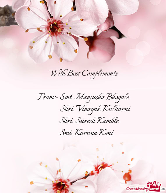 From:- Smt. Manjusha Bhogale