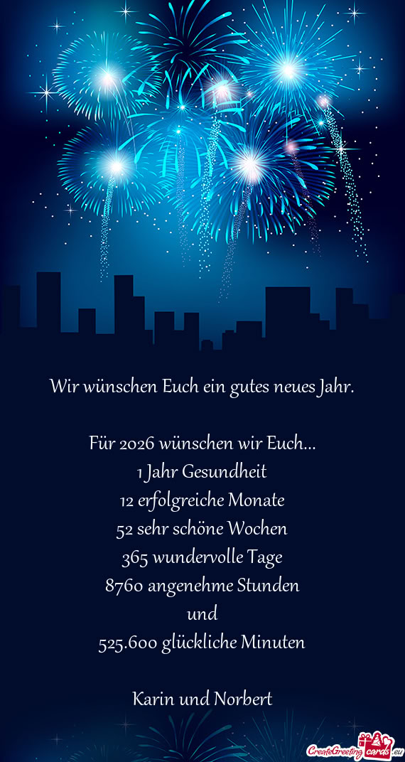 Für 2026 wünschen wir Euch