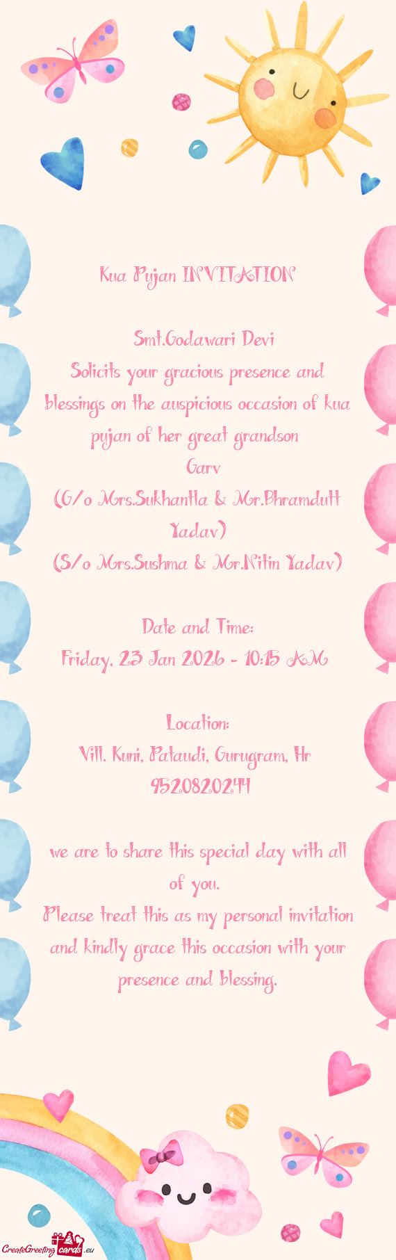 (G/o Mrs.Sukhantla & Mr.Bhramdutt Yadav)