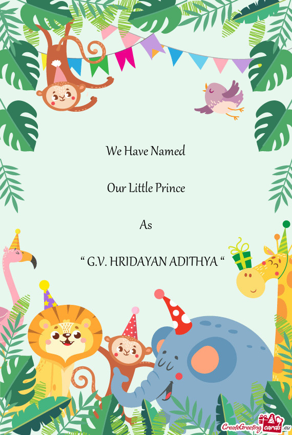 “ G.V. HRIDAYAN ADITHYA “