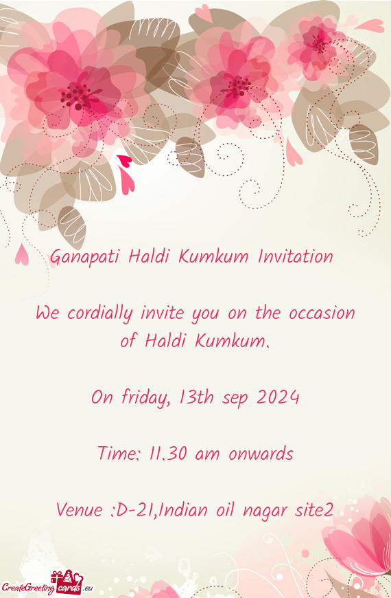 Ganapati Haldi Kumkum Invitation